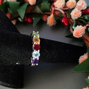 Sterling Silver Multi-Gemstone Ring